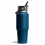32 oz Wide Mouth Travel Bottle with Flex Straw Cap Indigo Color